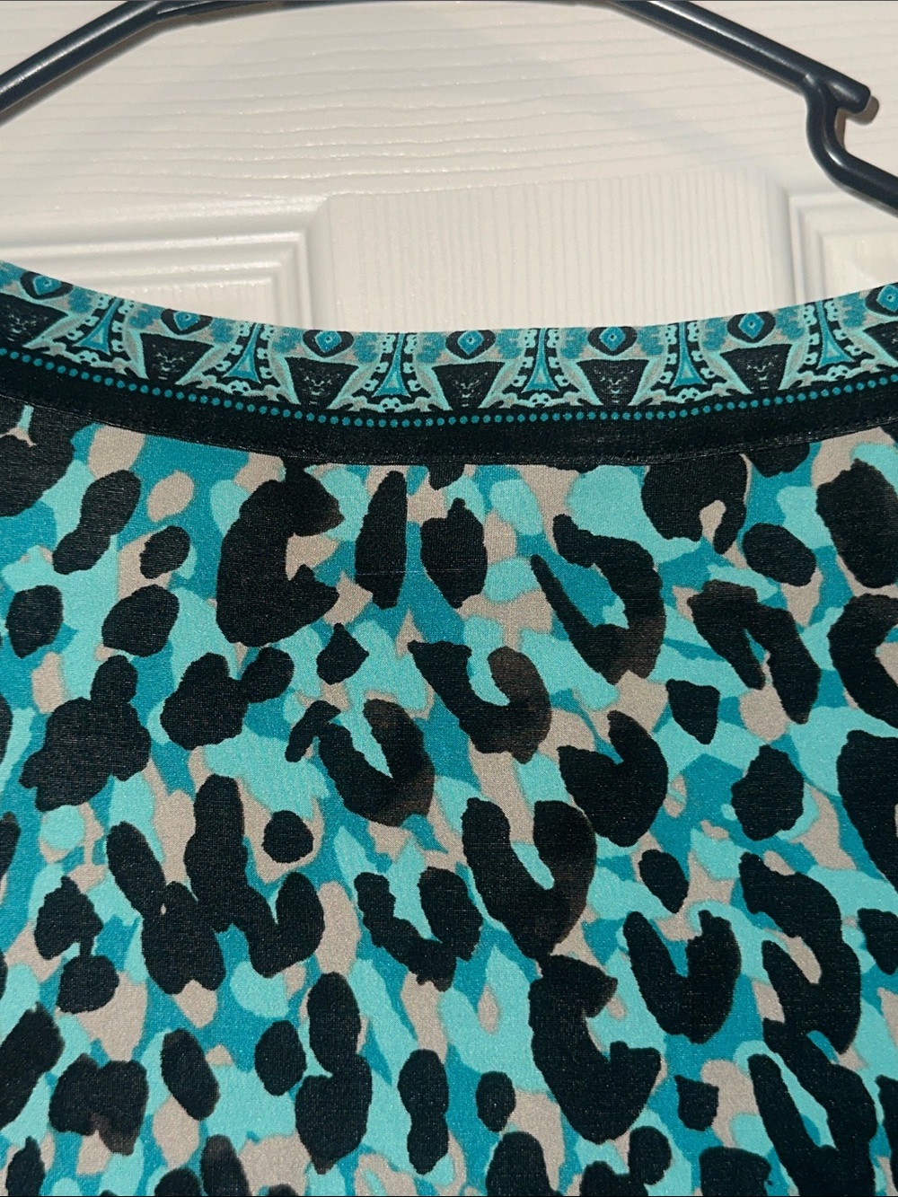 INC International Concepts Turquoise Black Leopard Print Tunic - Picture 10 of 10